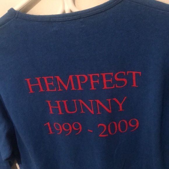 Incredible Hempfest 2009 original Hemp Mid Sleeve blue shirt w/ amazing graphics - Picture 5 of 5